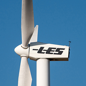Wind turbine with LES logo