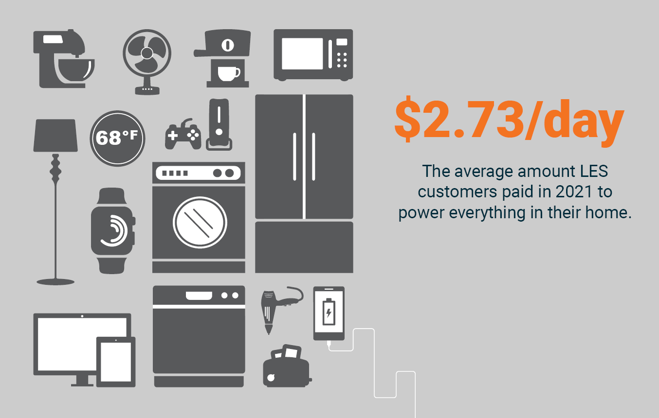 Graphic illustrating $2.73 is what customers spend per day on average in 2021
