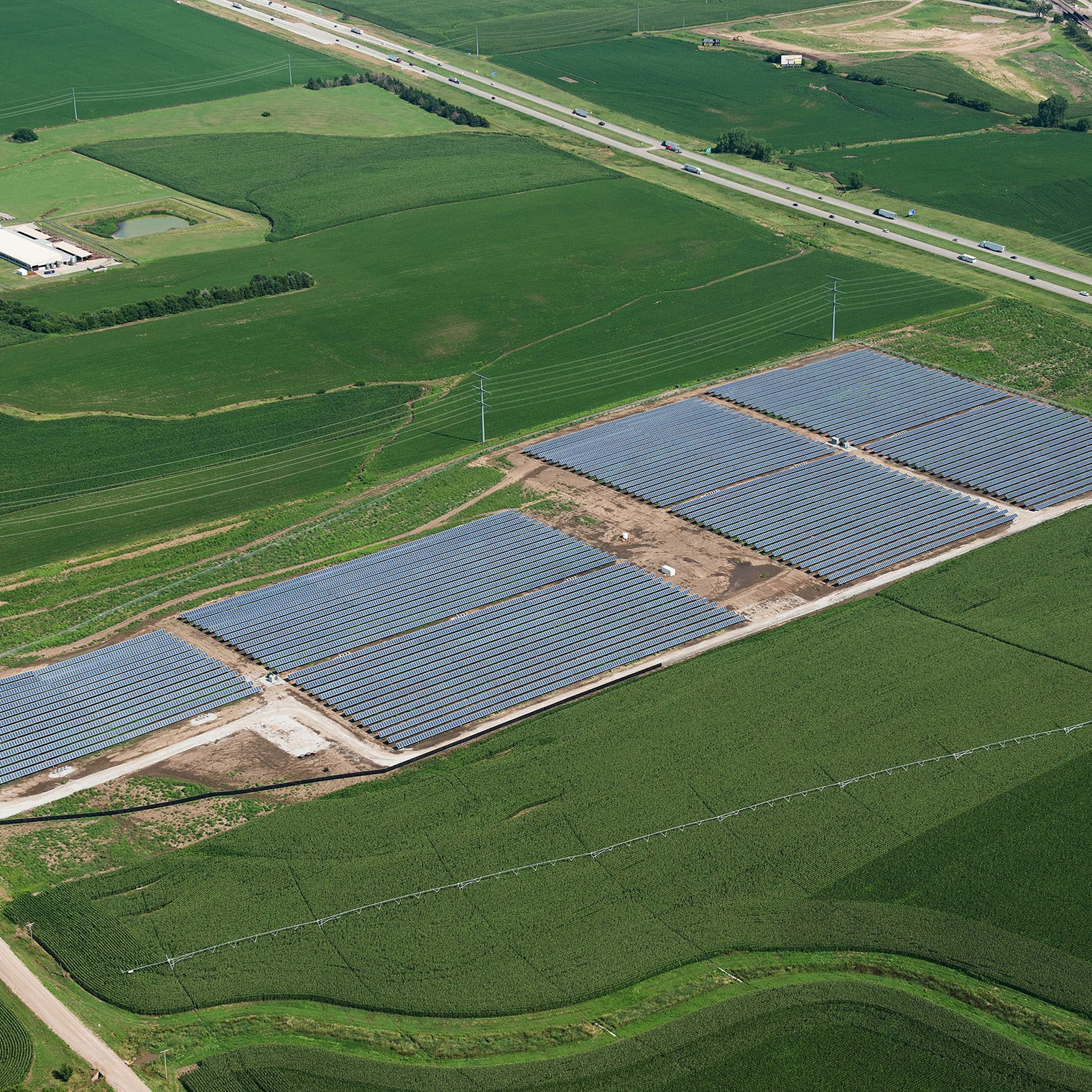 solar array aerial shot