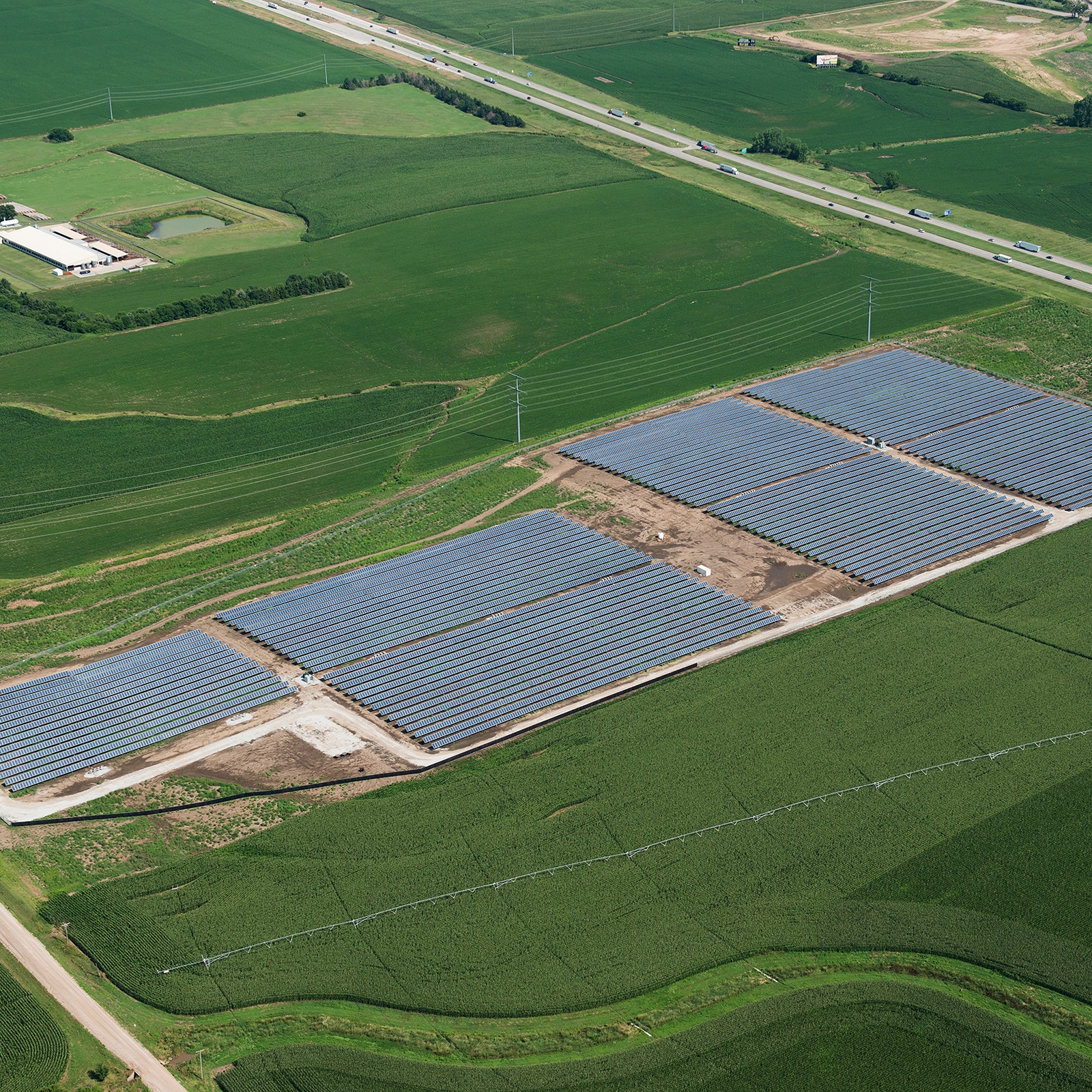 Aerial photo of solar facility