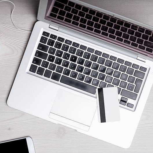 laptop and credit card
