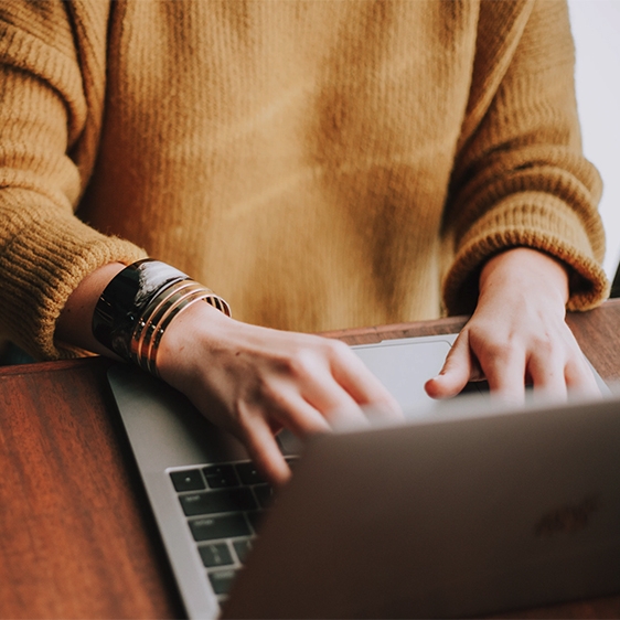 person working on laptop