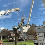 Power restoration in Houma, Louisiana, following Hurricane Ida destruction 